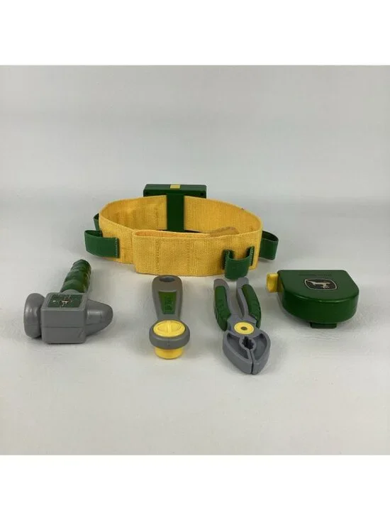 John Deere Deluxe Talking Tool Belt Kids Toys Hammer Tape Measure Pretend Play - Picture 4 of 8